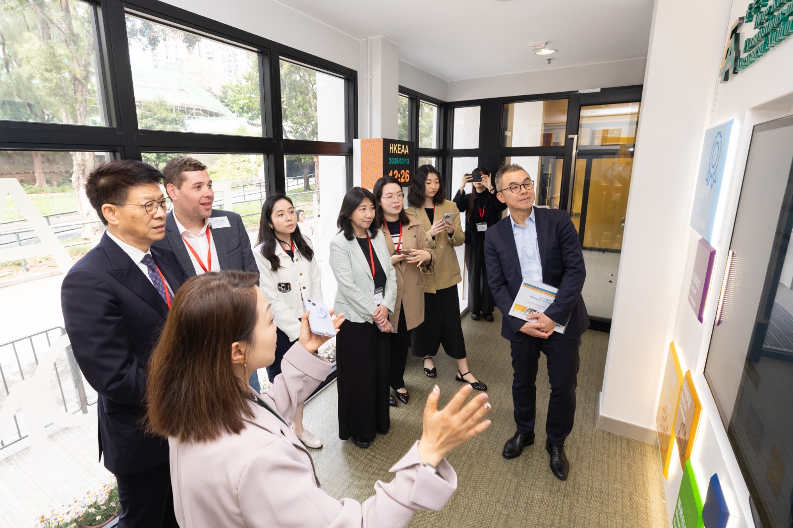 A docent tour at the HKEAA Information Centre for the Irish delegation.