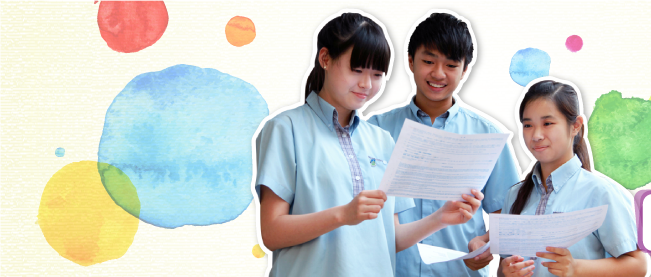 Letterhead of HKDSE newsletter: photo of students